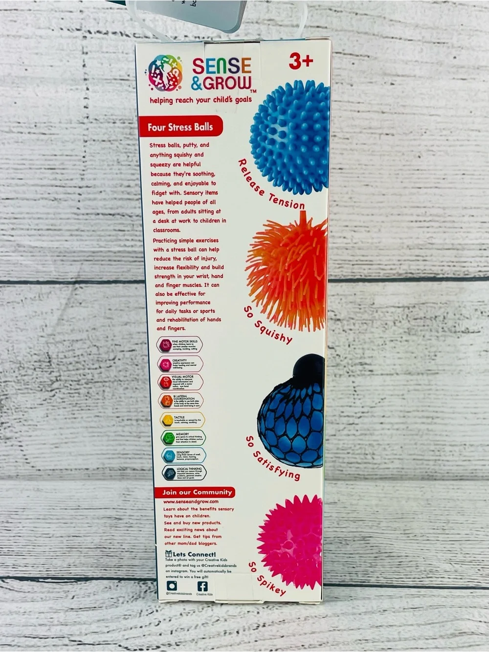Sense & Grow 4pc Sensory Stress Ball Toys - NEW Fine Motor Tactile Squishy